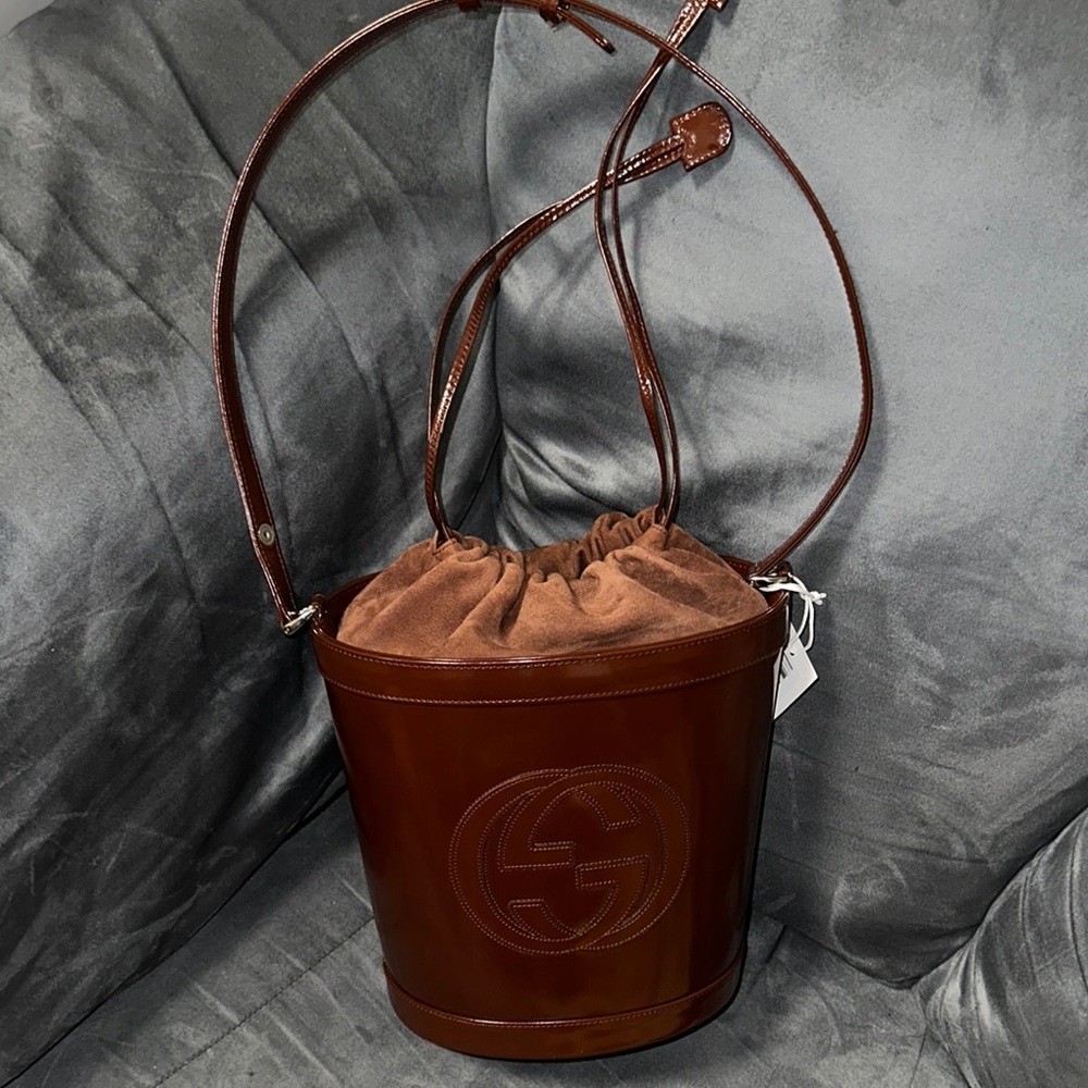 Gucci Brown Leather Shoulder Bag PRE-OWNED